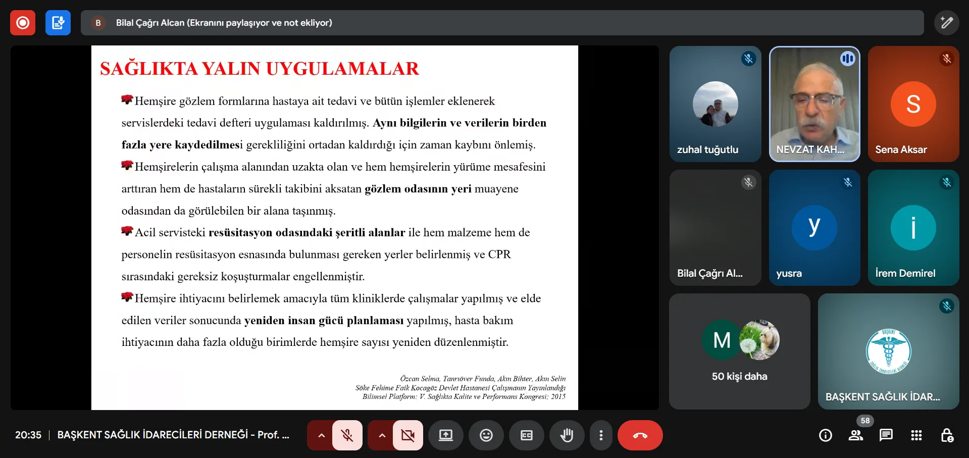 Sağlık Kurumlarında Yalın Yönetim Eğitimi Gerçekleştirildi - Sn. Prof. Dr. Nevzat KAHVECİ